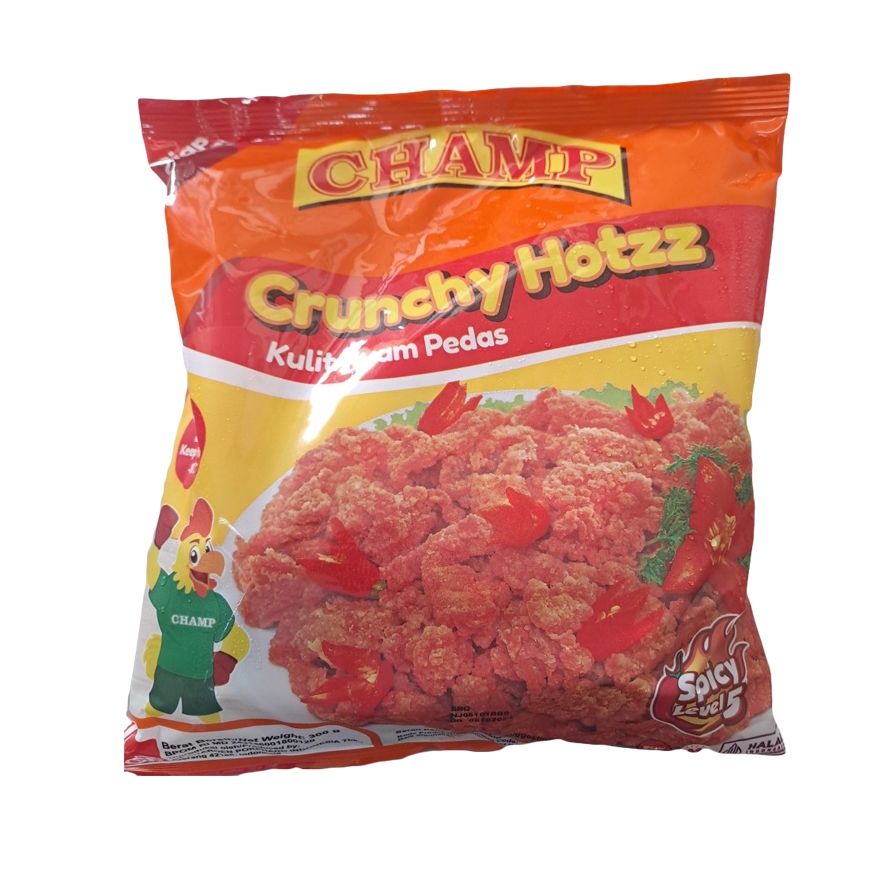 

Champ crunchy hotzz / champ kulit ayam pedas 300 gr