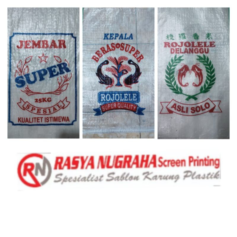 karung beras 25kg cap jembar super dan rojolele