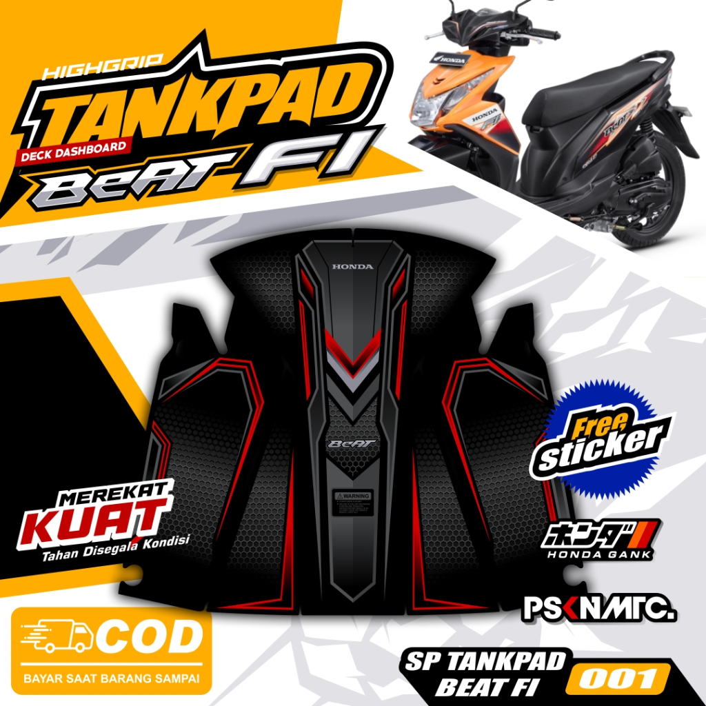 Striping Beat FI Pelindung Dashboard Tankpad deckpad Beat FI 2012-2015 (body protektor deck pad cove