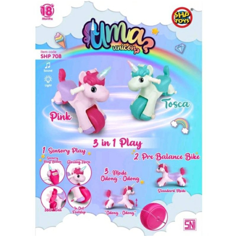 DIJAMIN ORI Mainan Ride on Uma SHP708 SHP 708 Unicorn