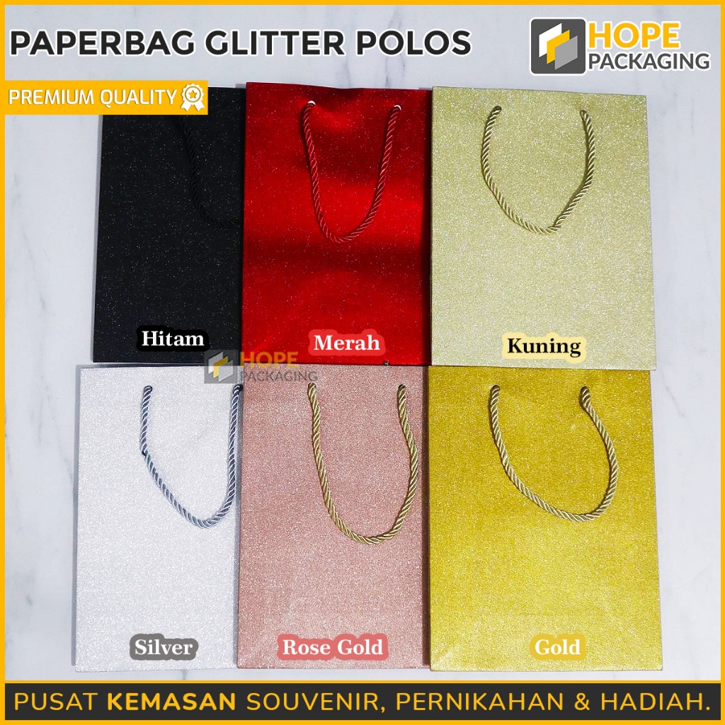 

Paper Bag Glitter Warna Size : 23.5x8x18cm / Tas Souvenir Wedding / Tas Hadiah Natal / Paper Bag Hampers Christmas / Paper Bag Bingkisan Ultah / Tas Kado / Goodie Bag Glitter / Paper Gift Bag / Shopping Paper Bag
