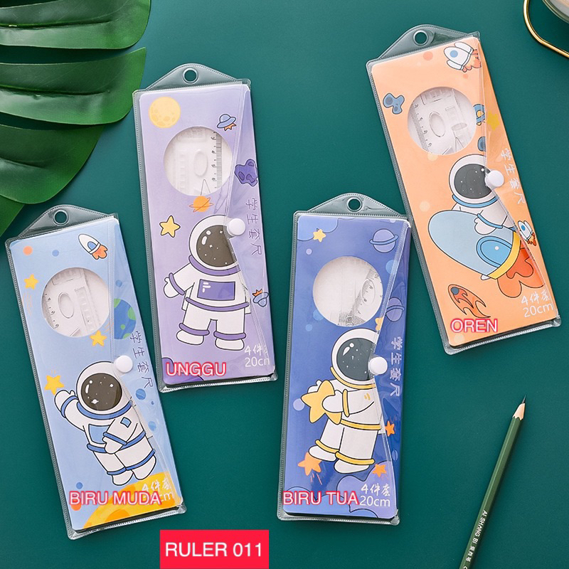 

RULER 011 | PENGARIS SET 4 in 1 EDISI ASTRONOT | RULER SET | PENGARIS ROCKET