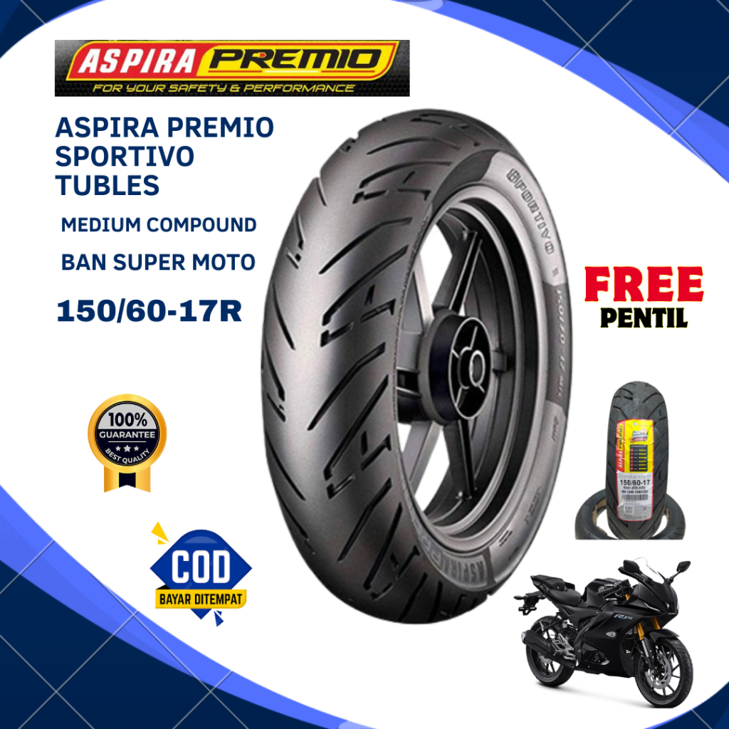 Ban Tubles Aspira Premio Sportivo  (150/60-17 ) Tubeless Gratis Pentil