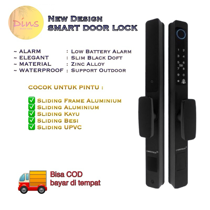 DINS SMART DOOR LOCK FINGER RFID TUYA KUNCI DIGITAL PINTU ALUMINIUM/PINTU SLIDING