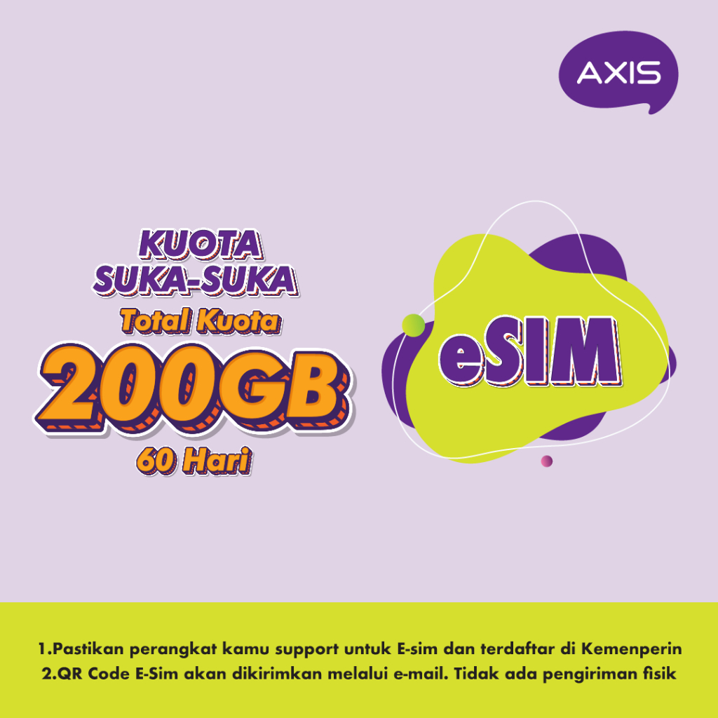 AXIS eSIM Kuota Suka-Suka 32GB 60 hari