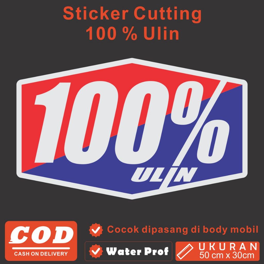 Sticker 100% Ulin, Sticker 100%, Sticker Jeep, Sticker Pintu Mobil