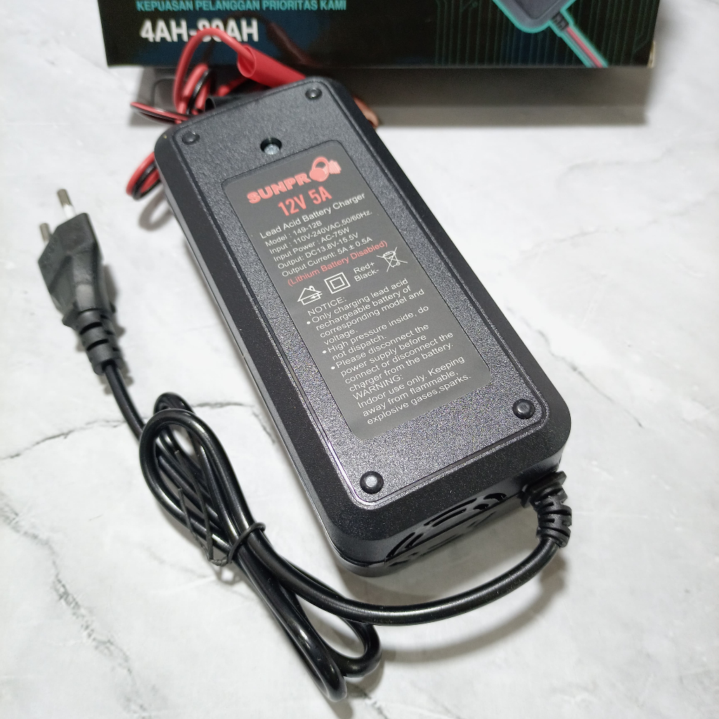 Charger Aki/ Cas Aki Portable Sunpro 12V 5A 12V5A