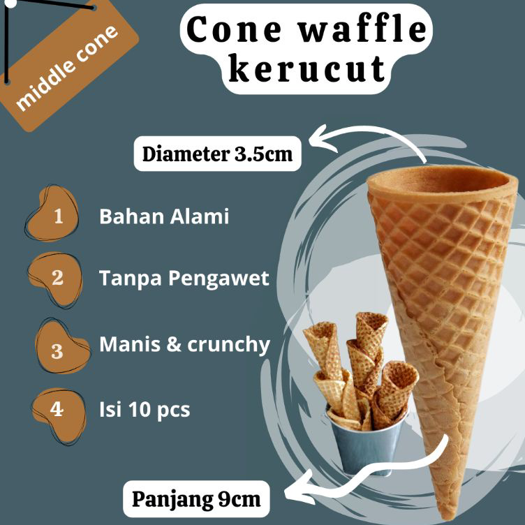 

Ready ORLIN sugar cone eskrim waffle kerucut sedang 3.5cm isi 10pcs Stok Banyak