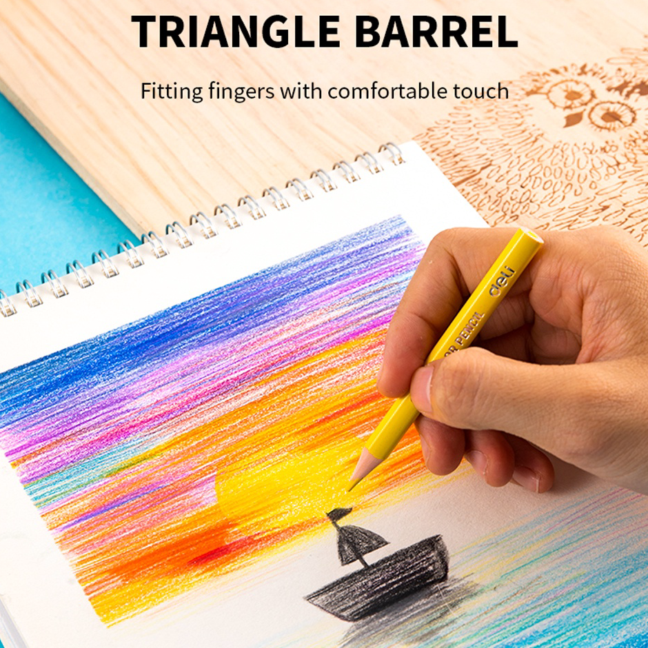 

Terbatas Deli Pensil Warna 12 Warna Bebas Kayu, Warna Terang, Pegangan Segitiga EC09900 Seller
