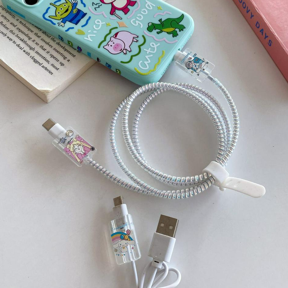 Baru [ TOMCASES ] Pelindung Ujung Kabel Charger Cable Data iPhone Android USB tab C Protector Carger