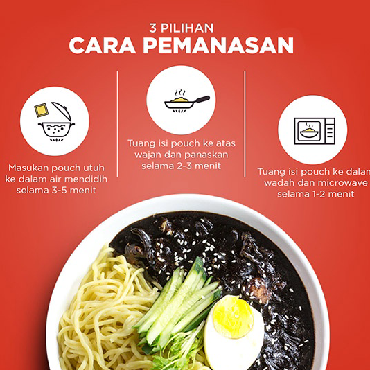 

★★★★★ Mujigae by Wonhae Jajangmyeon 265 gr / Mie Saus Pasta Kedelai Hitam Korea / Jjajjangmyeon / JJajangmyeon / Jjangmyun / Makanan Korea Instan Halal ➟➬✢
