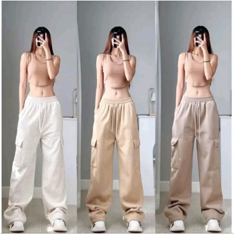Yoona Cargo Pants Celana Loose Cargo Joy Sweet Pants Terlaris