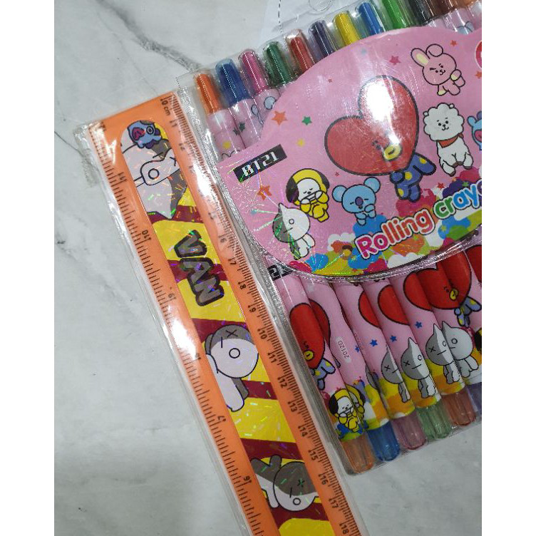 

→➘✹ CRAYON PUTAR PANJANG 12warna atau 18warna/krayon/rolling crayon/twist crayon