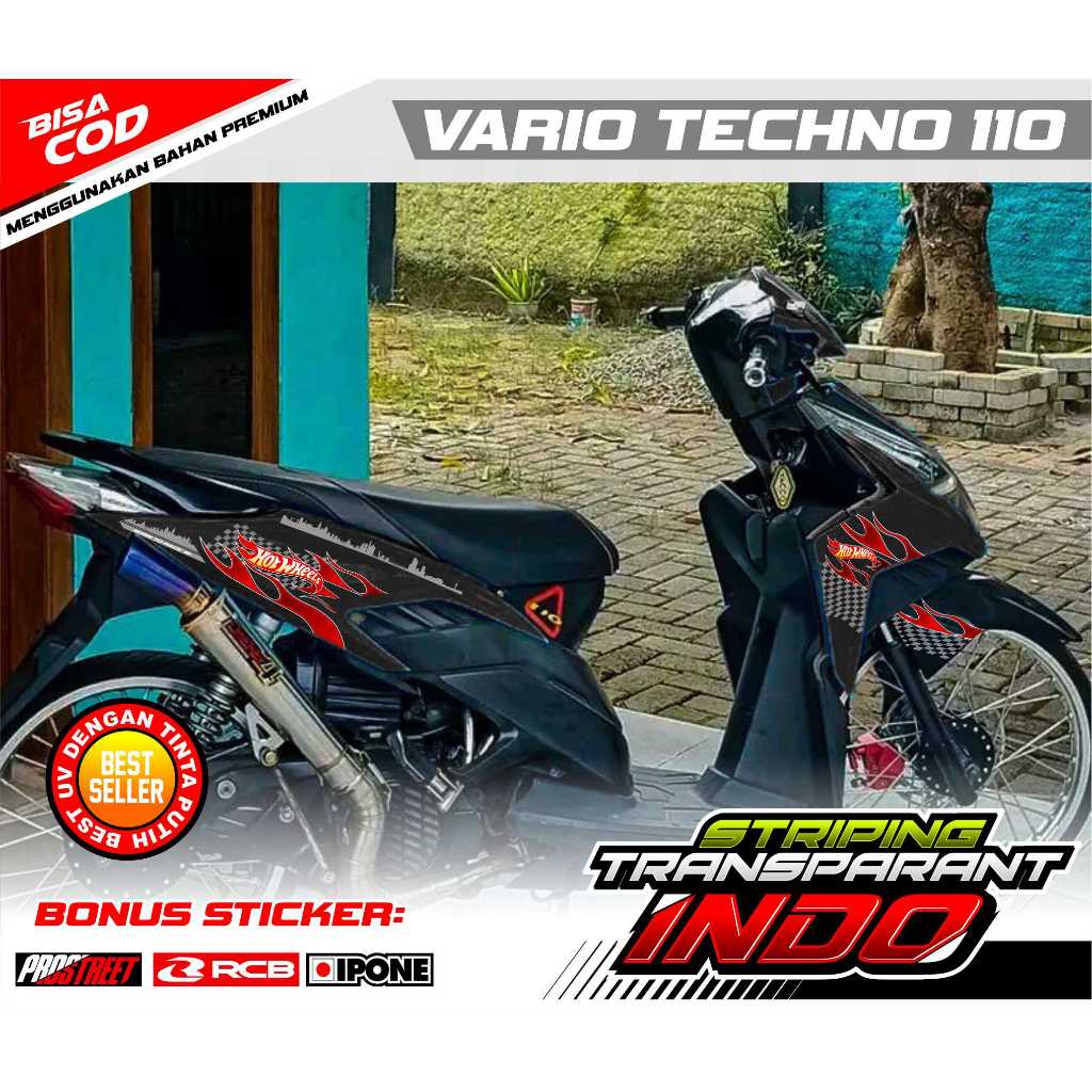 STRIPING VARIASI MOTOR VARIO TECHNO 110 HOTWHEELS STYLE / STICKER LIST MOTOR VARIO TECHNO 110