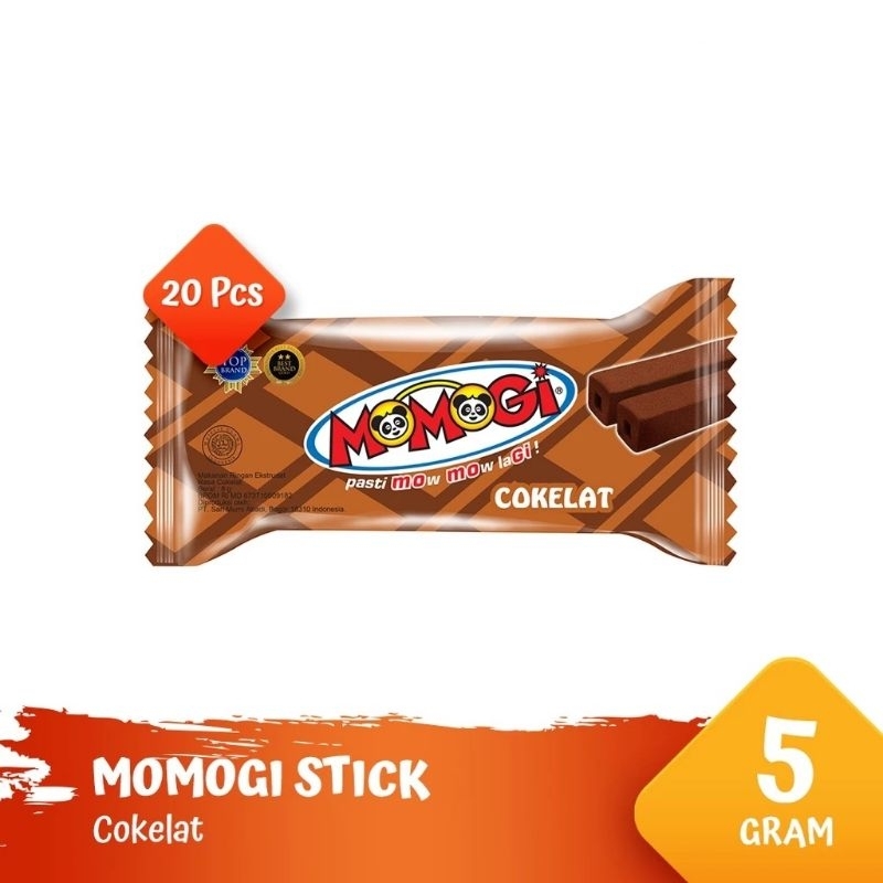 

Momogi Stick Snack Makanan Ringan 5gr Coklat - (1box @ 20pcs)