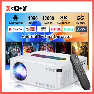 XGODY X1 Proyektor 450ANSI Lumens 12000 Lumens Native 1080P Samrt Android Dolby Audio Netflix Youtub