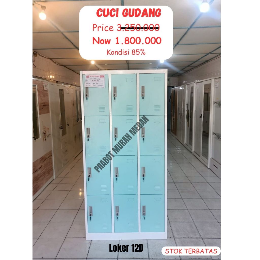 PROMO LOCKER CABINET PLAT BESI 12D SKY BLUE