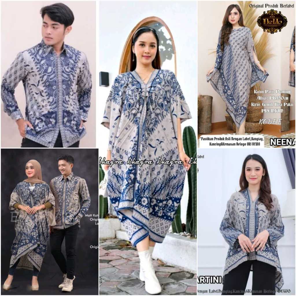Couple Atasan Kaftan & Kemeja Sinaran ORI Batik Solo