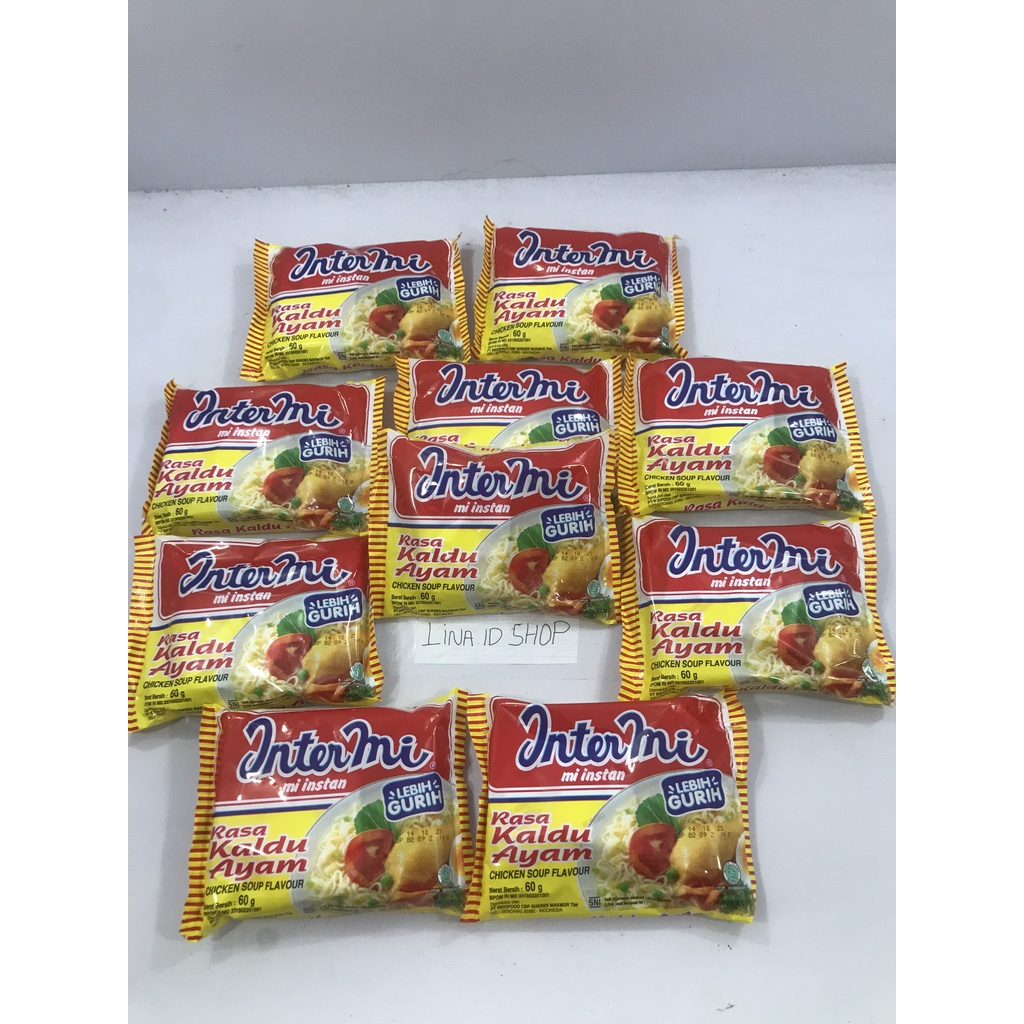 

10 Bungkus - Intermi Mi Instan Rasa Kaldu Ayam 10bks/ Chicken Soup Flavour Kemasan 60gr