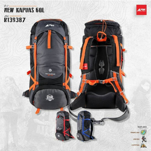 TAS GUNUNG CARRIER REI NEW KAPUAS 60+5 - CARRIER REI KAPUAS 60+5L - CARRIER REI KAMPUAS 60L ORIGINAL