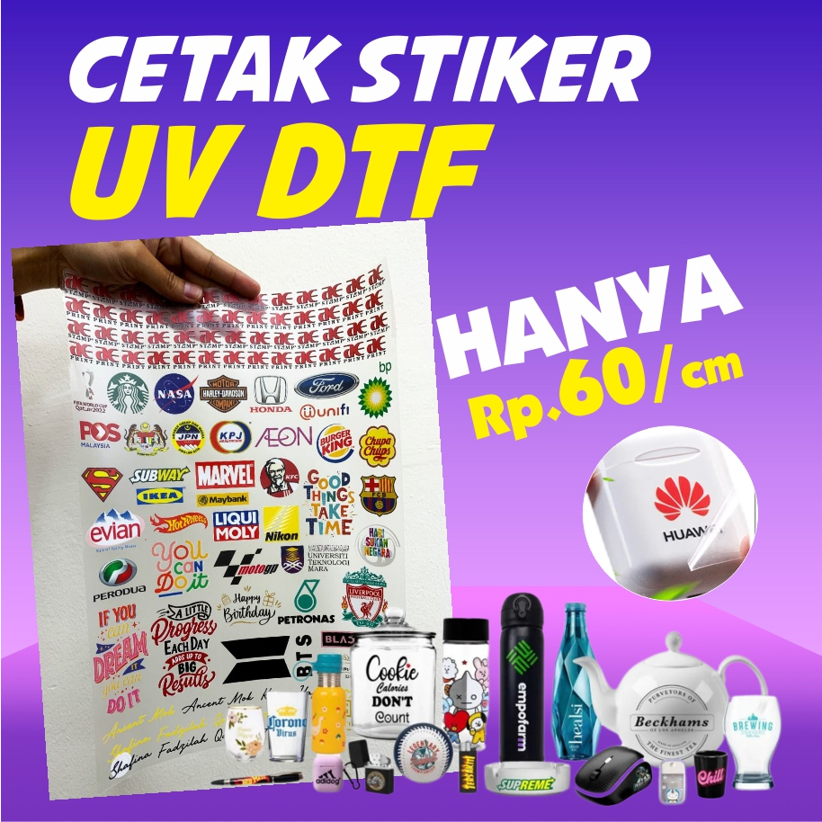 

Cetak stiker UV DTF/ Decal kering