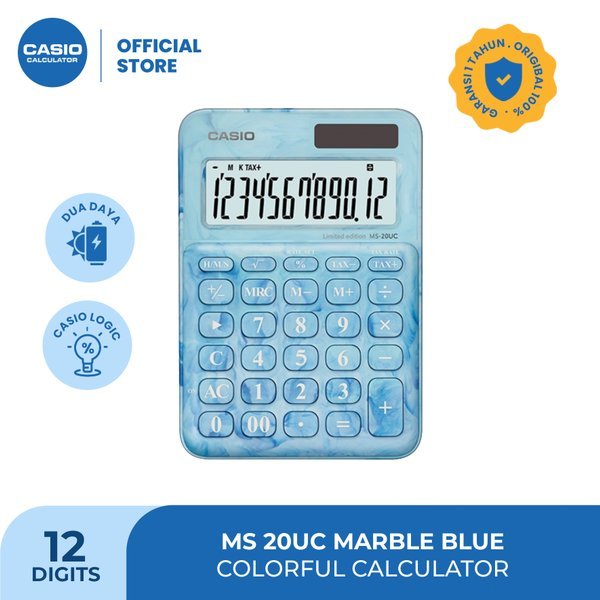 

KALKULATOR CASIO MS 20 UC MARBLE BLUE / CALCULATOR 12 DIGIT