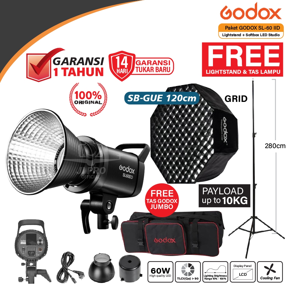 Godox SL60IID Daylight LED Studio Video Light SL60II D / SL60 II D Lampu Studio Flash SL 60II D