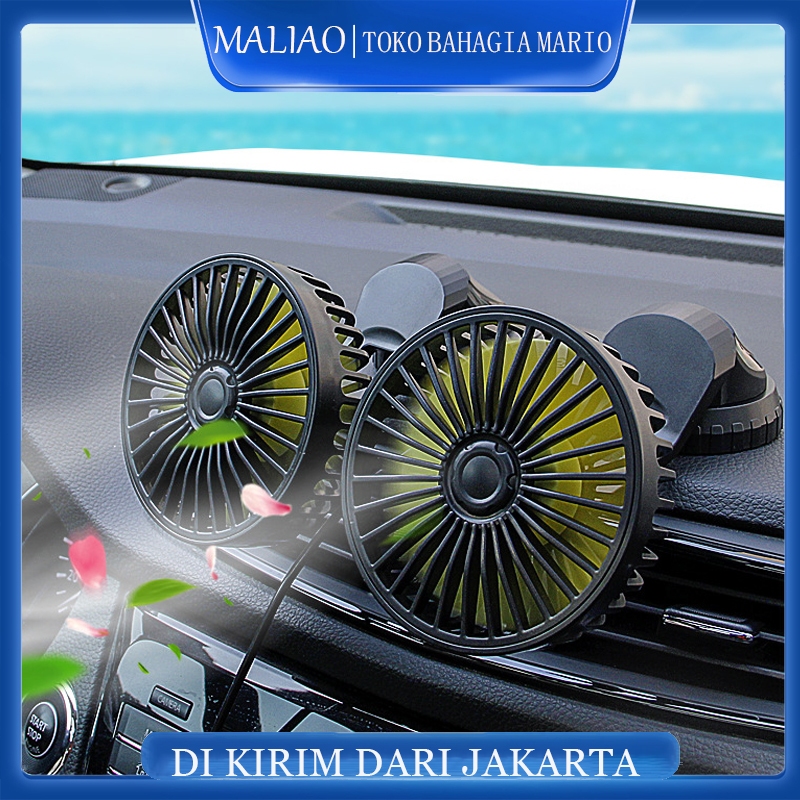 Portable Car Fan/Flash mobil F404 mobil USB double-head fan air outlet aksesoris mobil mobil kreatif