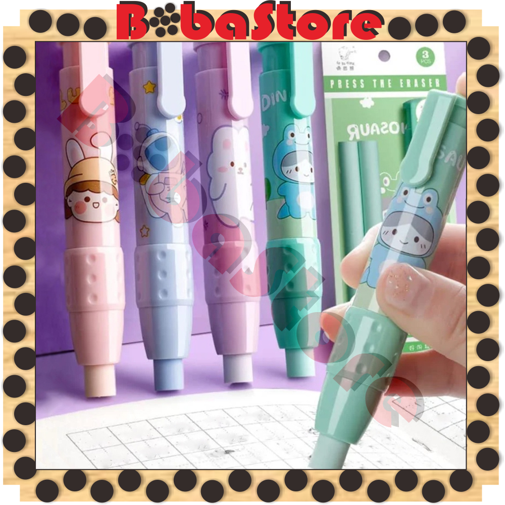 

⭐Bobastore⭐ Penghapus Pensil Mekanik Karakter Mechanical Eraser Lucu Hapusan Eraser Lipstik Retractable Cute Eraser Korean Style Penghapus Pencil S100