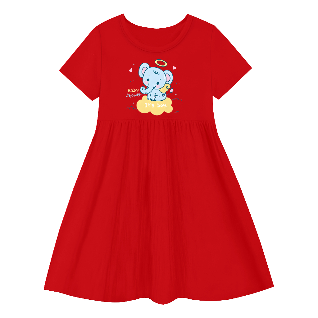 GG Daster Anak kerut Motif Baby Gajah Anak Perempuan 1 sampai 11 Tahun