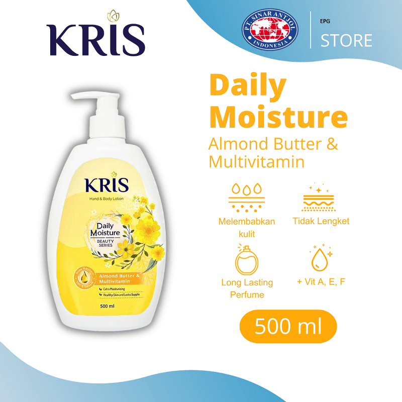 500 ml - KRIS Daily Moisture KUNING Hand and Body Lotion Plus Multivitamin