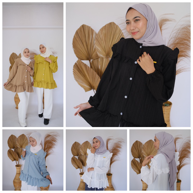 Atasan Wanita Kekinian Model Korea Style/Blouse Wanita/Kemeja Wanita Model Baru