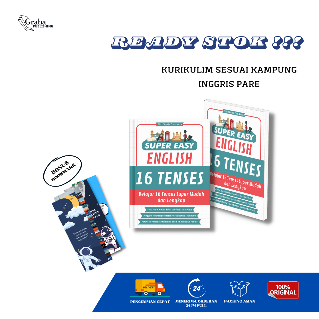 BUKU BAHASA INGGRIS 16 TENSES - SUPER EASY ENGLISH 16 TENSES BEST SELLER