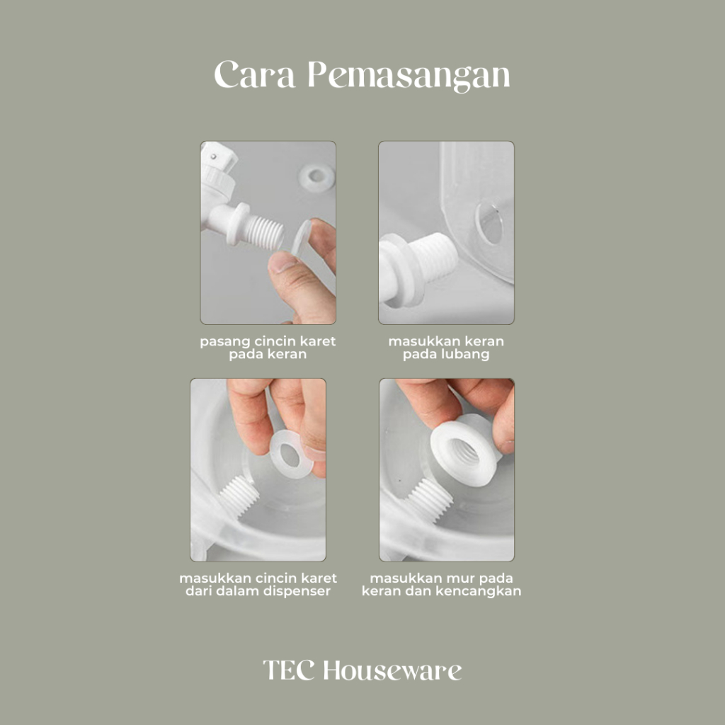 TECWATA Tempat Air Minum Dispenser Air Tempat Minuman Kulkas Dispenser Air Dingin tempat Infused