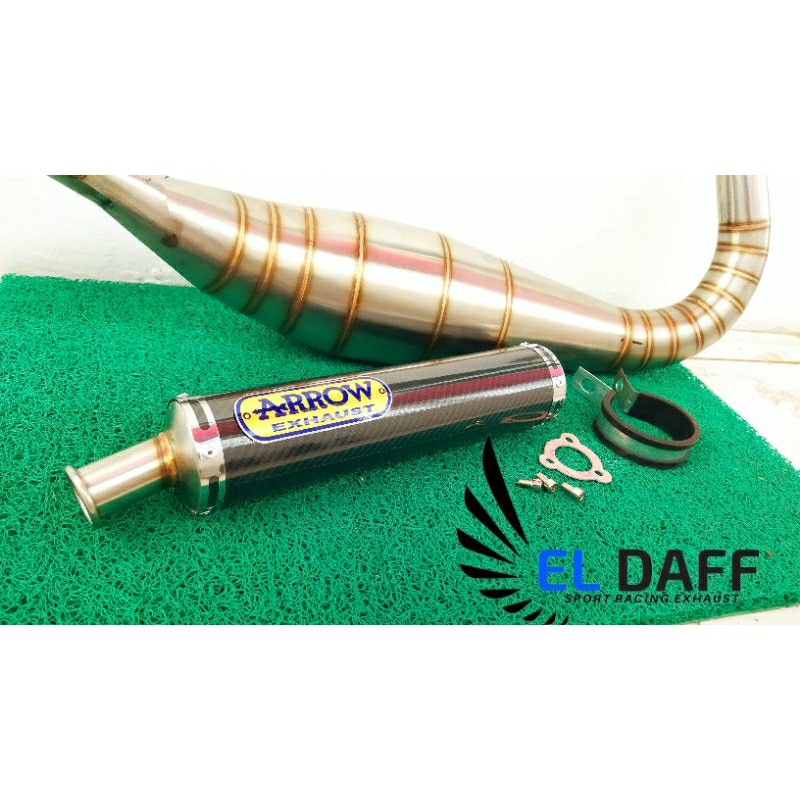 Knalpot RX King Kolong Repsol Arrow Full Stainless Slincer Karbon Suara Super Garing