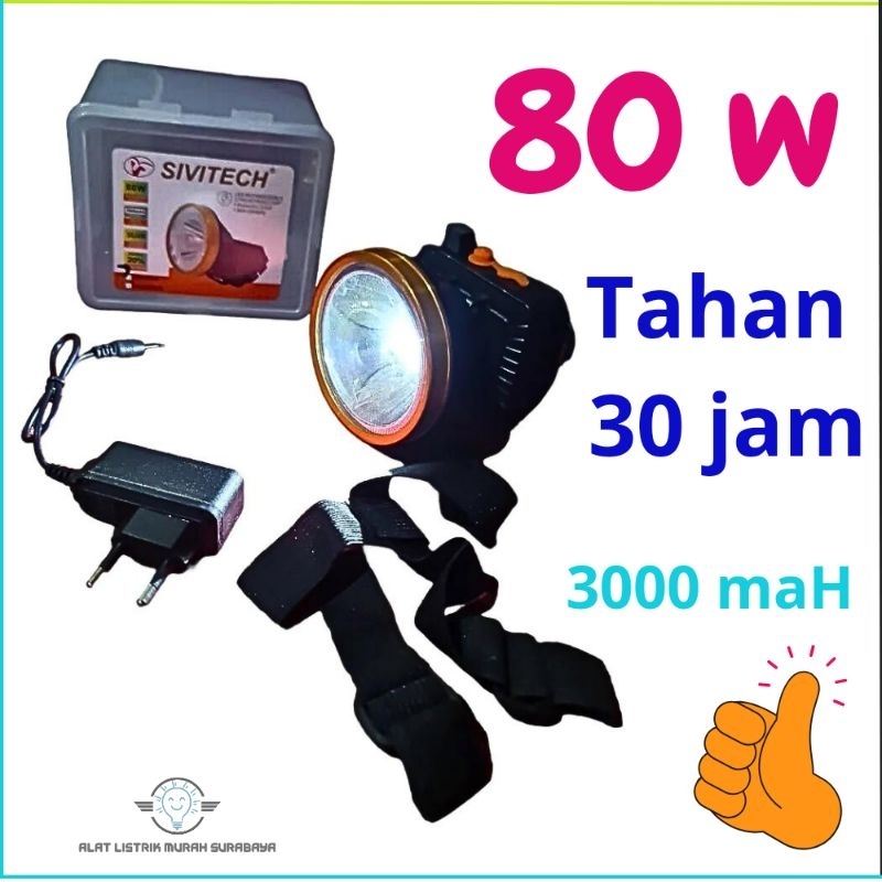 Senter Kepala 80W Putih SIVITECH
