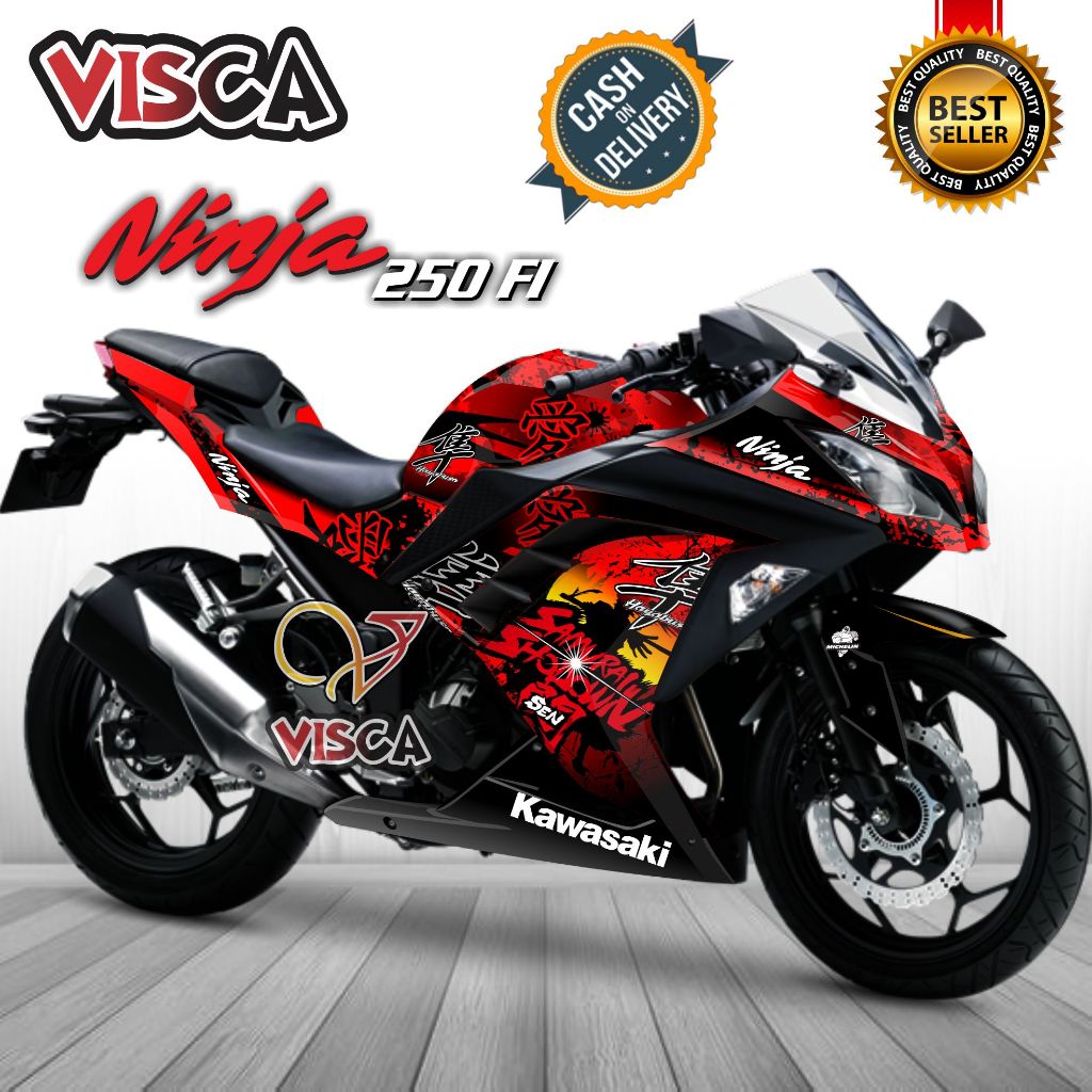 Stiker Variasi Decal Ninja 250 Fi Full Body Sticker Ninja 250 Fi Striping Ninja 250 Fi Sticker Varia