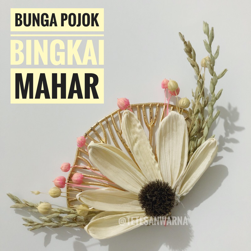 ORNAMEN TAMBAHAN untuk mahar pernikahan / uang mainan cincin replika emas batang bunga kering sudut