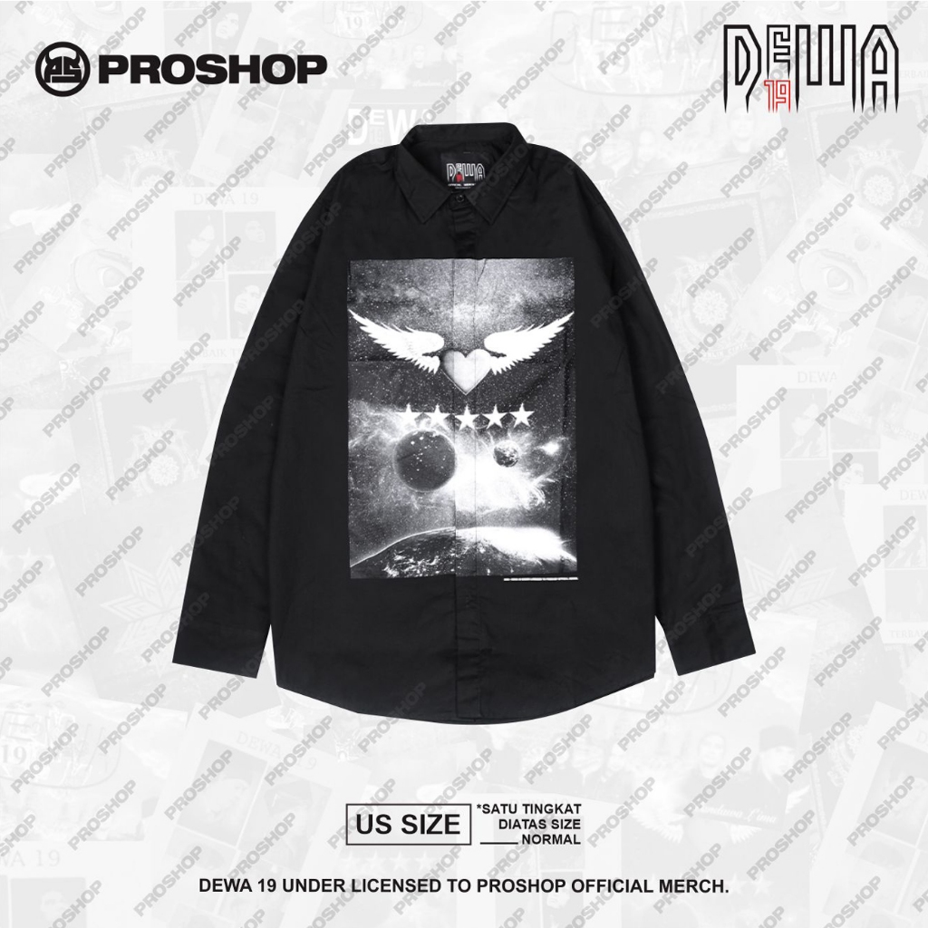 Proshop | Shirt Bintang Lima | Kemeja Pria | Kemeja Distro | Kemeja Dewa 19 | Hitam