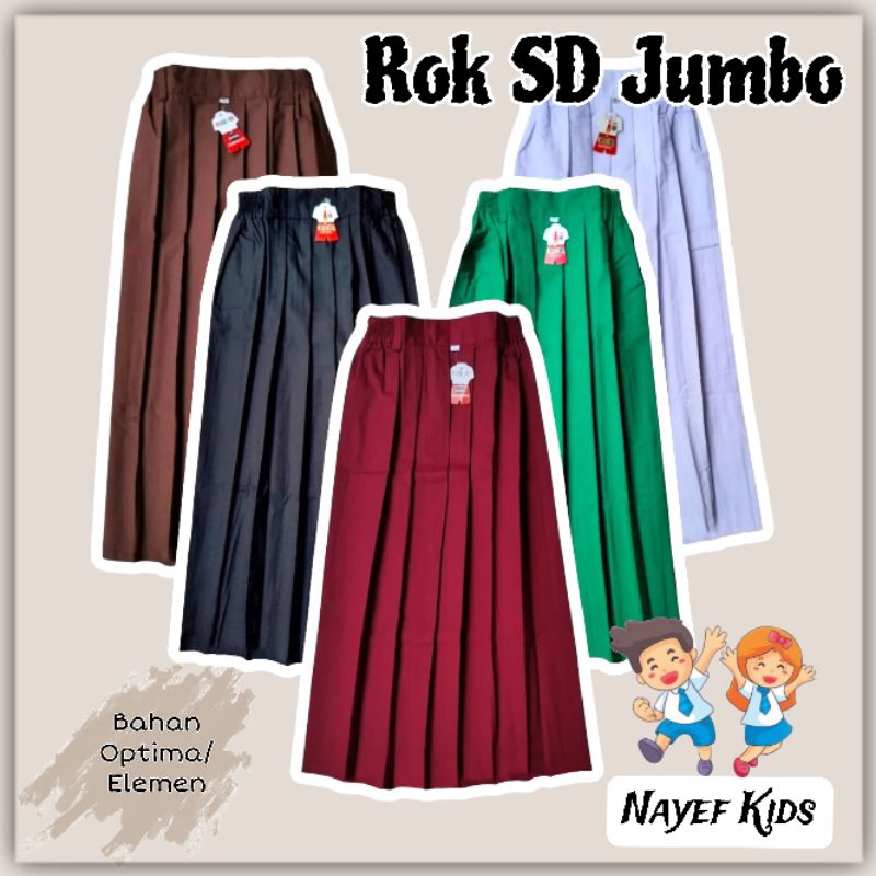 Rok Sekolah Panjang SD JUMBO / Rok Rempel Panjang SD / Rok Panjang Sekolah