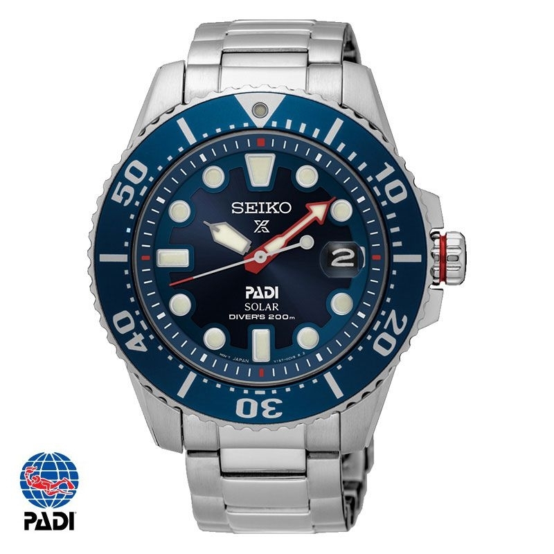 Jam tangan pria Seiko PADI  SNE549P1 solar divers stainless steel original