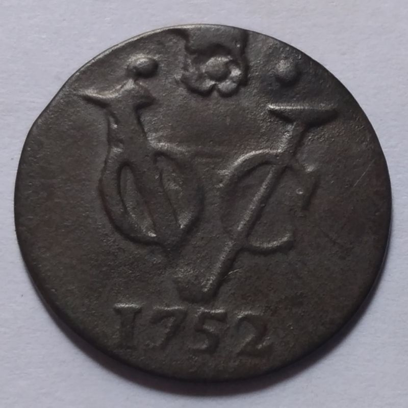 Koin Kuno 1 Doit VOC 1752 Holland Error Ringan - YN779