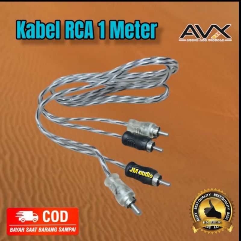 Kabel Shoket RCA AVX 0.5mtr,1mtr,2mtr,3mtr,5mtr Audio Mobil Qualitas premium