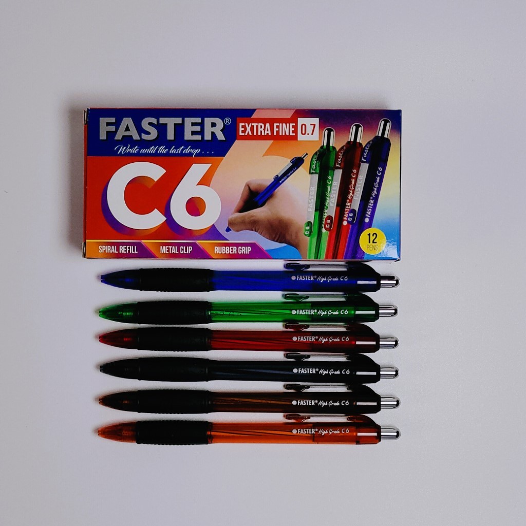 

Pena Faster C6 / Pulpen 1 pcs Tinta Warna Biru dan Hitam