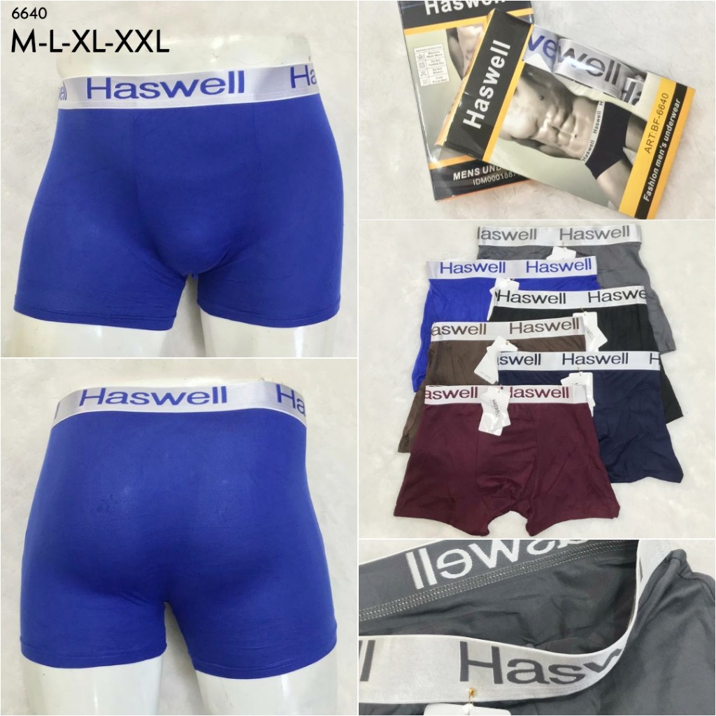 RVC75 - 3pcs Celana Dalam Boxer Pria M L XL XXL CD Cowok Katun Polos Underwear Import Pakaian Dalam 
