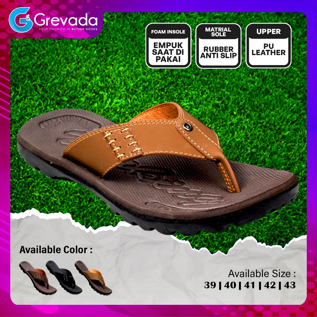 Sandal Jepit Pria WS074 Sandal Casual Cowok Laki laki Sendal Rumah Selop Pesta Kondangan Kekinian An