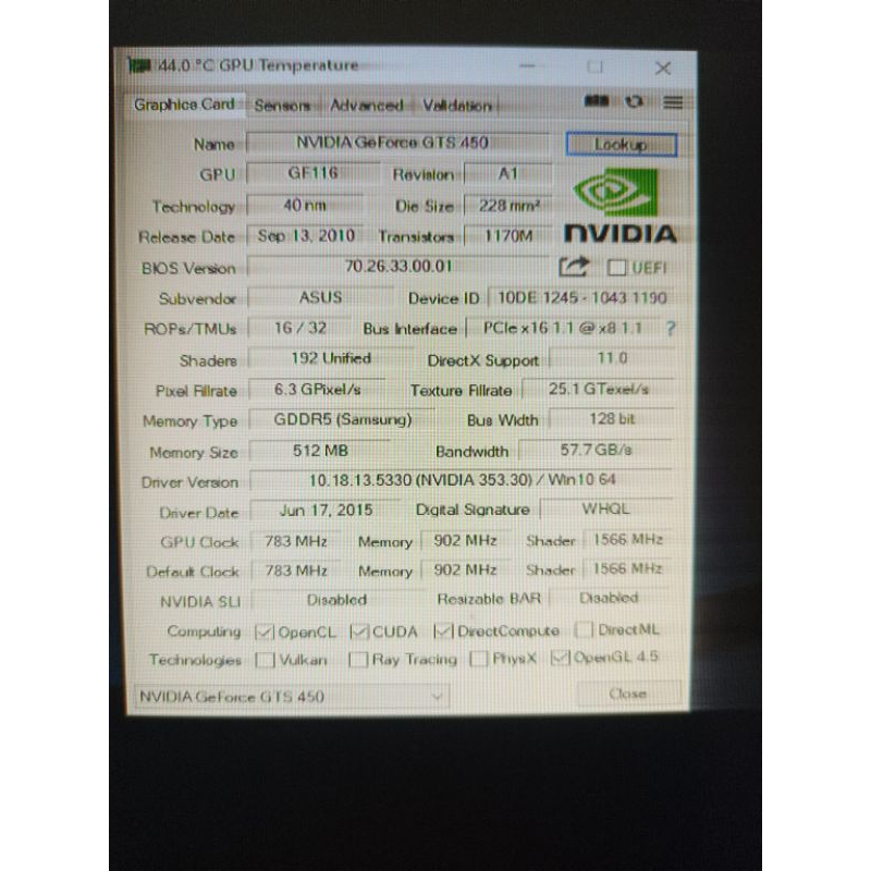 VGA NVIDIA GeForce GTS 450 512MB 128 BIT DDR5 HARGA TERMURAH (Baca deskripsi)
