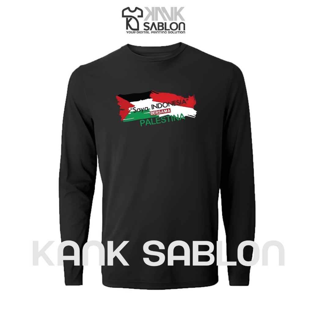TYPE 04 - BANYAK GAMBAR - Baju Tshirt Kaos panjang palestine - Longsleeve Save Gaza - Kaos Save Pale
