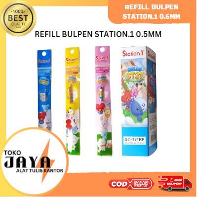 

(20PCS) Refill Pena Gel Station.1 0.5mm Isi Ulang Bulpen Tinta Gel Karakter Toko Jaya ATK Murah Lengkap