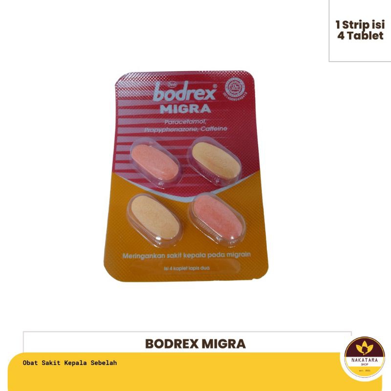 BODREK MIGRA ISI 4 KAPSUL (Obat untuk Mengatasi Sakit Kepala Sebelah)